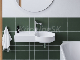 Ravak ARC 83/43 umývadlo z liateho mramoru 83x43,5 cm otvor pre bat. Ľavé prevedenie Biele