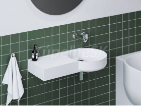 Ravak ARC 83/43 umývadlo z liateho mramoru 83x43,5 cm Ľavé prevedenie Biele