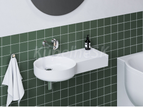 Ravak ARC 83/43 umývadlo z liateho mramoru 83x43,5 cm Pravé prevedenie Biele