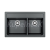 Alveus ATROX 50 granitový dvojdrez 790x500x195 mm so sifónom Quick Close A91-Carbon