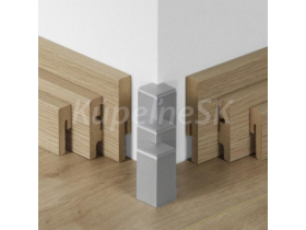 Prvky Parador k lište SL3, SL5, SL18, typ 2, Striebro 1602613 Roh vonkajší (2 ks/bal)