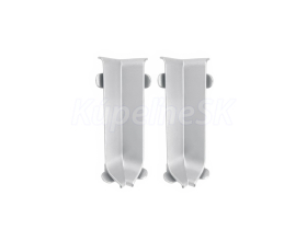 Prvky Cezar LP80 Striebro C0 - Roh vnútorný k AL soklovej lište 80 mm (2 ks/bal)