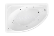 ARTTEC DREAM SURF 170 x110 cm ľavá hydromasážna rohová akrylátová vaňa Biela