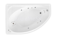 ARTTEC DREAM SURF a CHROMO 170 x110 cm ľavá hydromasážna rohová akrylátová vana Biela