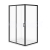 Cersanit Arteco set C711 roh.sprch kút 120x90x190cm Posuv.dv Číre/Čierny+vanička Tako Biel