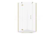 Cersanit Jota set C305 sprch.kút 5-uholníkový 80x80x195cm Číre/Zlatý Ľavý+vanič Tako Biela