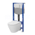 Cersanit set C205 podomiet pneumatický modul a WC závesné City Pro Oval Vortex a sed. SC