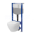 Cersanit set C21 podomietkový pneumatický modul a WC závesné Larga Oval CleanOn so sed SC