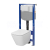 Cersanit set C17 podomietkový pneumatický modul a WC závesné City Square CleanOn so sed SC