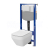 Cersanit set C31 podomietkový pneumatický modul a WC závesné Crea Square CleanOn so sed SC