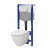Cersanit set C15 podomietkový pneumatický modul a WC závesné City Oval CleanOn so sedát SC