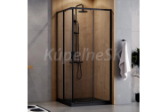 BESCO Zarya roh sprch kút 80x80x190 cm posuv.dv,roh.vstup,Číre/Čierna+vanič Axim Stone Eff
