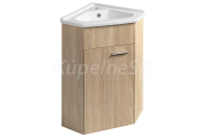 Aqualine ZOJA rohová umývadlová skrinka 39x74x39cm, dub platin pre 1601-40