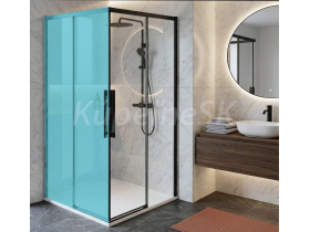 Gelco LUXOR BLACK sprchové posuvné dvere pre rohový vstup 100x200 cm sklo Číre