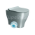 GSI TONO WC misa stojaca, Geniusflush, 36x53cm, spodný/zadný odpad, ghiaccio dual-mat