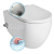 Isvea INFINITY CLEANWASH závesná WC misa, integrovaný ventil a bidetová spŕška, Rimless, 3