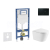 Geberit Set Duofix a závesné WC Nefia so sedátkom Slim Soft Close,tlačítko Sigma 01 Čierna