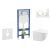 Geberit Set Duofix a závesné WC Gaia Compact so sedátkom SC,tlačítko Sigma 20 Biela/Zlatá