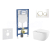 Geberit Set Duofix a závesné WC Gaia so sedátkom SoftClose a tlačítko Sigma 20 Biela/Zlatá