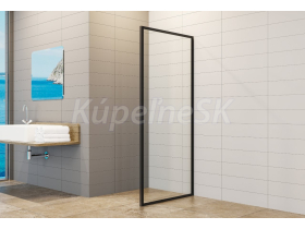 HOPA AMORA BLACK pevná bočná stena k sprchovému kútu 80x195 cm sklo Číre