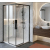 Gelco LUXOR BLACK štvorcová sprchová zástena 900x900mm,Posuvné dv,rohový vstup,sklo Číre