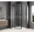 Polysan GLOBE GUN METAL štvrťkruhová sprchová zástena 900x900mm,krídl.dv,číre sklo,ľavá