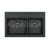 Alveus ATROX 50 kuchynský granitový dvojdrez so sifónom 79x50 A90 Deep Black