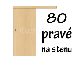 80 Pravé Posuvné dvere NA STENU (dvere sa otvárajú posuvom do Prava), príplatok