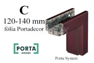 Porta SYSTEM obložková nastaviteľná zárubňa, fólia Portadecor, hrúbka steny C 120-140 mm