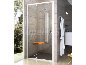 Ravak PIVOT PDOP2, 2-dielne sprchové dvere do niky otočné 110x190, Biela,Transp + vešiak