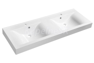 Sapho FLAVIA dvojumývadlo 140x50cm, liaty mramor, biela 68141
