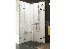 Ravak BRILLIANT BSRV4-100, 4-dielny sprchový kút s roh.vstup 100x100 krídl.dvChróm +vešiak